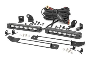 Ram 1500 LED Grille Kit - Rough Country - Dual 6in Slimline - Black - '19-'24